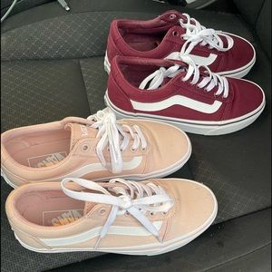 Two pair of vans (women size 6) only worn once excellent condition